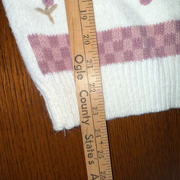 Vintage Alfred Dunner Floral Embroidered Sweater Cream Mock Neck Made in Hong Ko - Picture 16 of 16